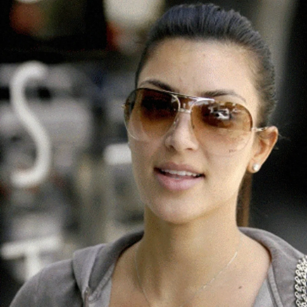 CHRISTIAN DIOR Silver and Black Aviator Sunglasses